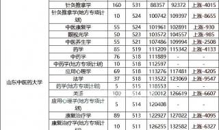 山东中医药大学录取分数线